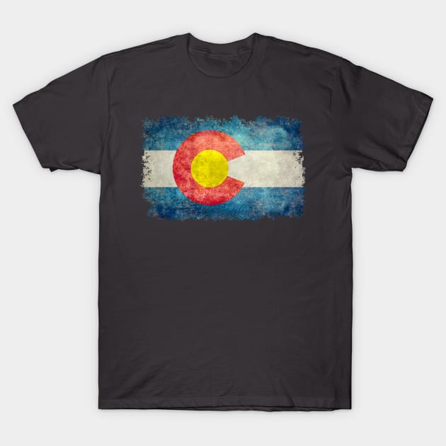 Colorado State flag in distressed grunge T-Shirt by Sterling